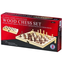 18" Wood Folding Chess Set