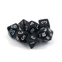 Chessex Opaque Black/White RPG Dice Set