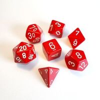 Chessex Opaque Red/White RPG Dice Set