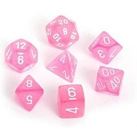 Chessex Frosted Pink/White RPG Dice Set