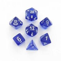 Chessex Translucent Blue/White RPG Dice Set