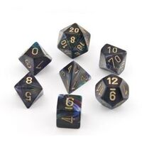Chessex Lustrous Shadow/Gold RPG Dice Set