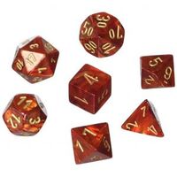 Chessex Scarab Scarlet/Gold RPG Dice Set