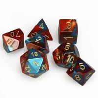 Chessex Gemini Red-Teal/Gold RPG Dice Set