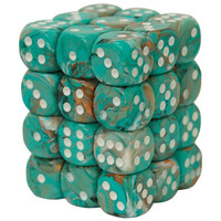 Chessex Marble Oxi-Copper/White D6 Set