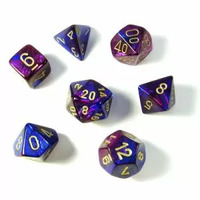 Chessex Gemini Blue-Purple/Gold RPG Dice Set