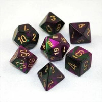 Chessex Gemini Green-Purple/Gold RPG Dice Set