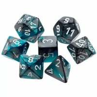 Chessex Gemini Steel-Teal w/White RPG Dice Set