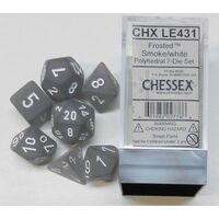 Chessex Frosted Smoke/White Dice Set