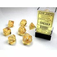 Chessex Translucent Yellow/White RPG Dice Set