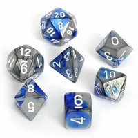 Chessex Gemini Blue-Steel/White RPG Dice Set