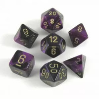 Chessex Gemini Black-Purple/Gold RPG Dice Set