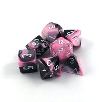 Chessex Gemini Black-Pink/white RPG Dice Set