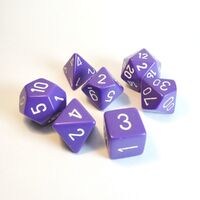 Chessex Opaque Purple/White RPG Dice Set