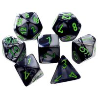 Chessex Gemini Black-Grey/Green RPG Dice Set
