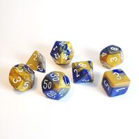 Chessex Gemini Blue-Gold/White RPG Dice Set